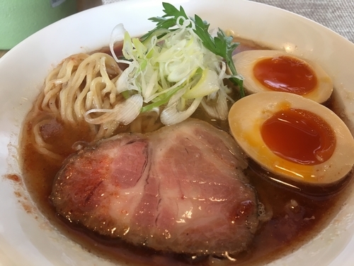 「海老汐らぁめん並830円、味玉100円、細麺50円」@らぁめん蓮華の写真