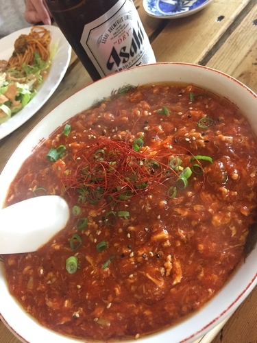 「唐ラーメン3辛」@ラーメン三集の写真