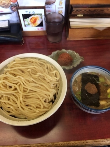 「つけ麺大盛り あつもり 辛だんご」@にぼshin. 弘前店の写真