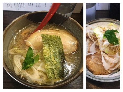 「帆立とあさりの濃厚清湯らーめん780円+チャーシュー丼300円」@つけめん 眞司 其のニの写真