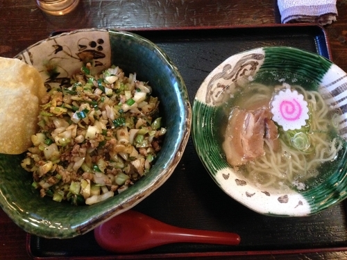 「餃子丼とミニラーメンセット　￥８００」@清太麺房の写真