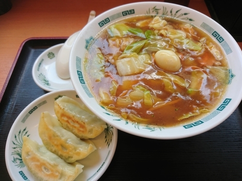「五目あんかけ餃子セット 680円」@日高屋 志木南口店の写真