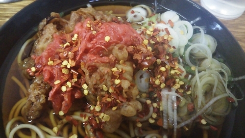 「ゲソ（生姜）そば」@六文そば 日暮里第2店の写真