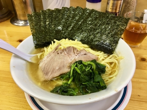 「海苔ラーメン 中1.5玉(カタメ、オオメ) ¥780」@横浜家系ラーメン 武蔵境つばさ家の写真