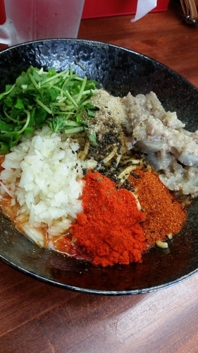 「土浦汁なし坦々麺900円 阿修羅＋200円」@激辛ラーメン専門店 レッチリ 土浦本店の写真