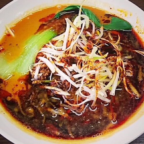 「【新メニュー】豚骨担々麺（辛さ３倍） ８３０円」@横浜家系ラーメン 藤家の写真