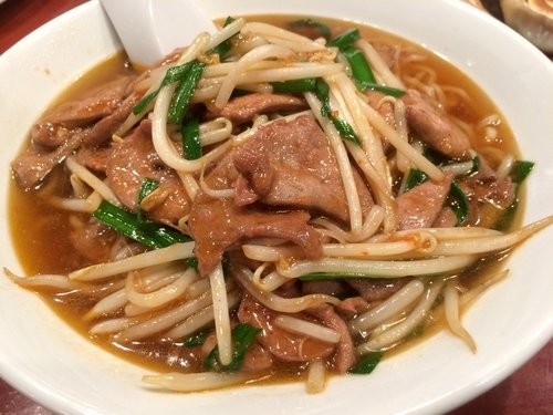 「レバニラあんかけ麺+＠＠」@福泰酒家 ファッションクルーズニューポート ひたちなか店の写真