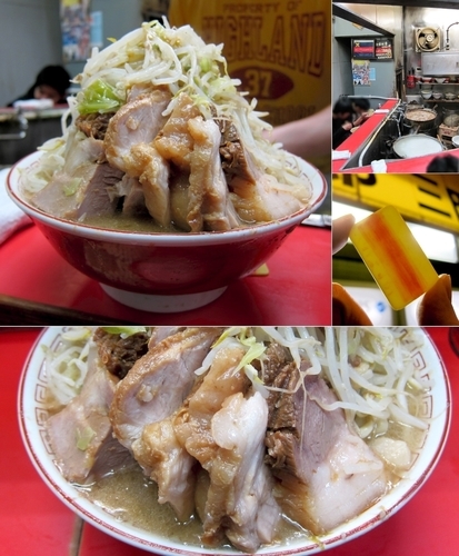 「ぶたダブル大ラーメン 850円（野菜マシマシ・脂）」@ラーメン二郎 三田本店の写真