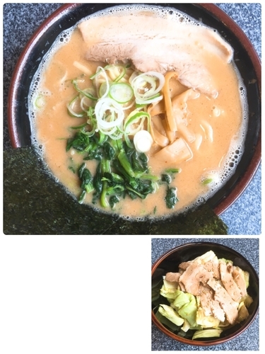 「味噌ラーメン キャベチャー」@横浜家系ラーメン 極家の写真