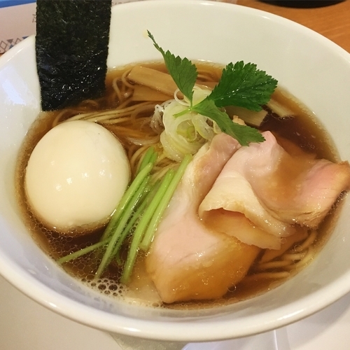 「中華ソバ+味付き玉子」@自家製麺 TERRAの写真