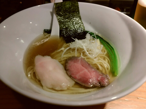 「要の塩950円＋ビール」@麺処 篠はらの写真