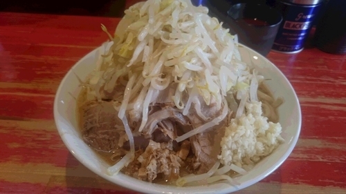 「小ラーメン（700円）野菜・ニンニク」@ラーメン二郎 会津若松駅前店の写真