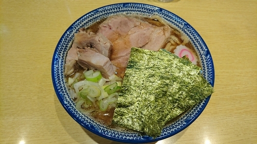「中華そば+濃厚+太麺」@くり山の写真