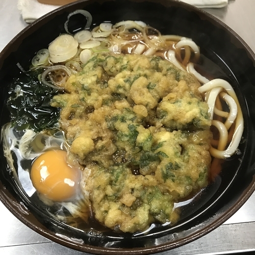 「春菊天（￥370）＋生玉子（サービス券）」@ポンヌッフの写真