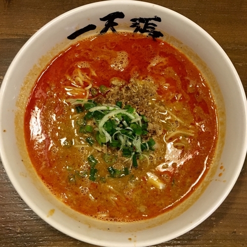 「汁ありタンタン麺 特赤 (780円) ゴマダブル (100円)」@一天張の写真