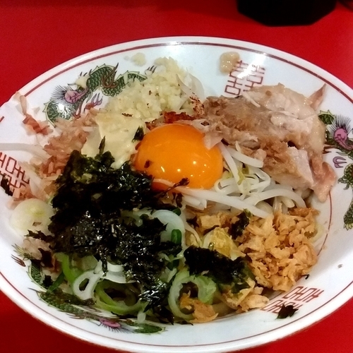 「ミニラーメン＋汁なし（全部）」@ラーメン英二の写真