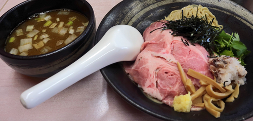 「まぐろつけそば 大盛り」@中華そば よしかわの写真