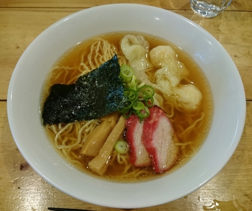 「特製ワンタン麺(ハーフ/ミックス) 900円」@支那そば 大和 稲荷町本店の写真