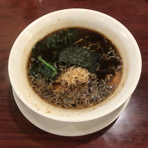 「焦がし海老ガツンと香る黒醤油ラーメン」@バーミヤン 西東京田無店の写真