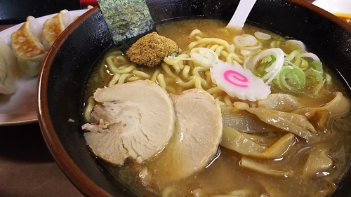 「中華そば（ギョーザライスセット）」@ハッスルラーメンホンマ 錦糸町店の写真
