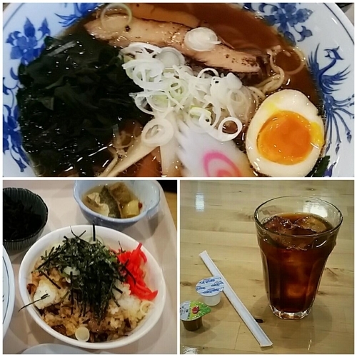 「ラーメンセット（チャーシュー丼、小鉢付き）７００円」@おらげのかまどの写真