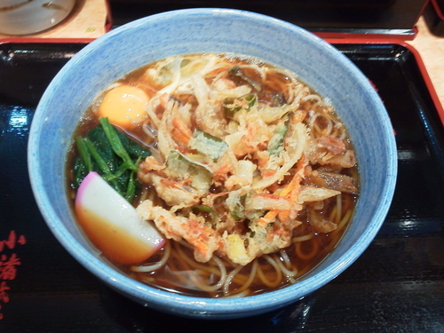 「大盛かき揚げ玉子そば 430円」@小諸そば 芝公園前店の写真