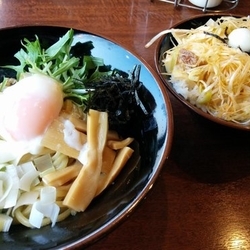 温玉油そば+ネギチャ丼
