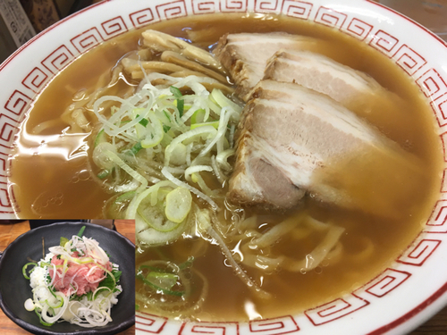 「蔵出し醤油650円、ネギトロ丼300円」@喜多方食堂 浅草本店の写真
