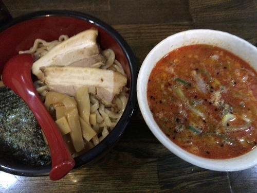 「つけ麺・激旨みそ600円+ﾗｰﾊﾟｽ杏仁豆腐0円」@ふうふう亭の写真