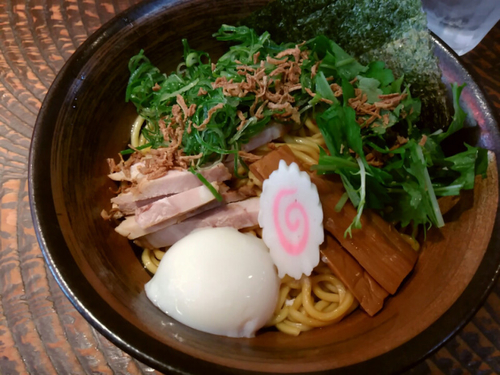 「【限定】比内地鶏のあぶらそば850円」@らーめん 瞠 恵比寿店の写真