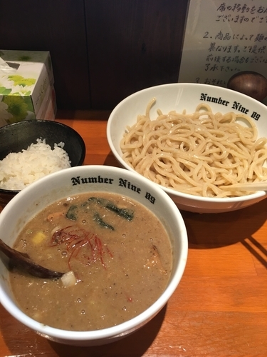 「濃厚つけ麺800円(煮干)+半ごはん50円」@麺Dining Number Nine 09の写真