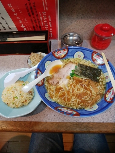 「ラーメン・半チャーハン(Bセット麺大盛)」@コント 浅草本店の写真