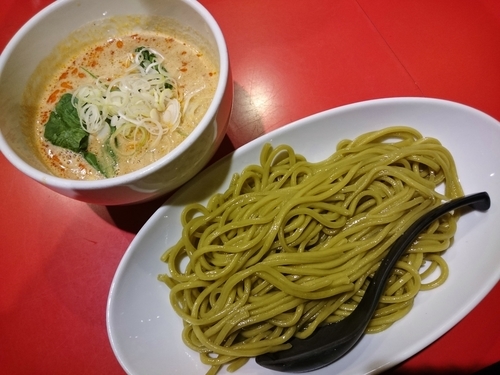 「白胡麻担々つけ麺(緑麺) 870円」@つけめん工房 浅草製麺所の写真