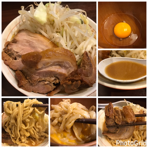 「ミニラーメン750円 麺カタメ 豚マシ120円 生卵30円」@零一弐三の写真