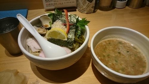 「鶏と蛤の濃厚つけ麺・大（980円）」@Ginza Noodles むぎとオリーブの写真
