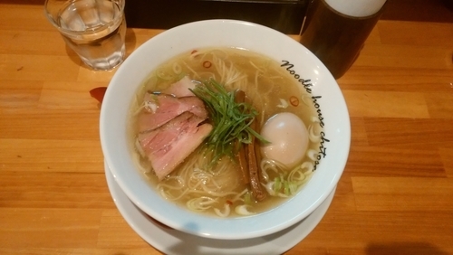 「味玉塩(細麺)＋味付替玉」@麺庵ちとせの写真