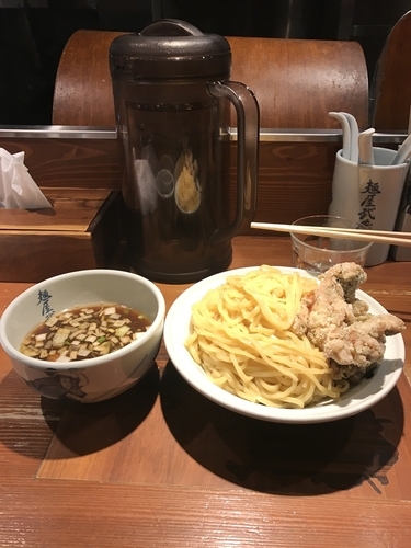 「とり天つけ麺大盛り」@麺屋武蔵 二天 池袋店の写真