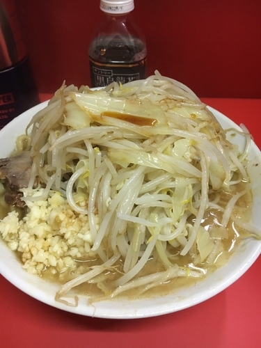 「小ラーメン　＋　ニンニク　カラメ」@ラーメン二郎 松戸駅前店の写真