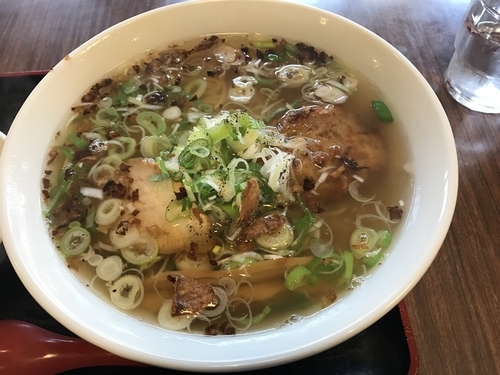 「サバだしラーメン 700円 ミニご飯 50円」@食堂きかくの写真