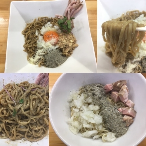 「にぼまぜそば【洋】ver2.1 ＋和え玉「くろまるさんで!」」@めんや天夢の写真