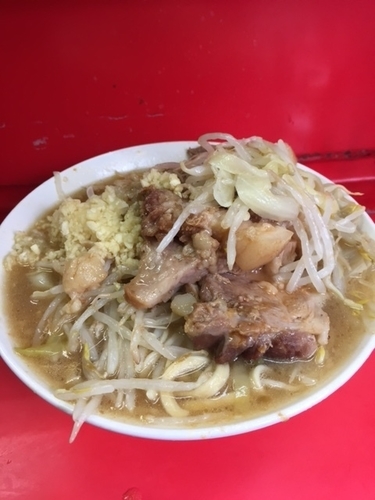「ぶたラーメン　700円　「ニンニク」「アブラ」」@ラーメン二郎 三田本店の写真