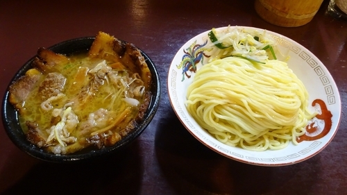 「牛つけ麺葱塩カルビ 全部入り（1,100円）」@らーめん 五ノ神精肉店 煮干し編の写真