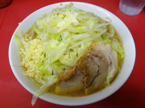 「小ラーメン（700円）ヤサイニンニク」@ラーメン二郎 桜台駅前店の写真