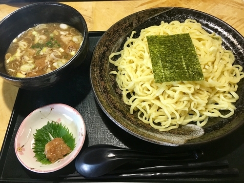 「紀州南高梅のせ 梅じそつけそば並300g ¥840」@麺屋 嘉藤の写真