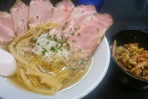 「チャーシュー塩そば＋豚めし（小）」@麺処 晴の写真