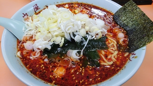 「地獄ラーメン極上3 大盛無料 ネギ薬味」@地獄ラーメン 田中屋の写真