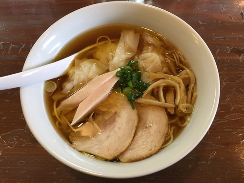 「えびワンタン麺  醤油  800円」@らーめん 三福の写真