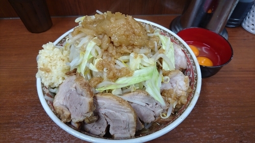 「大ぶた+生卵」@立川田田の写真