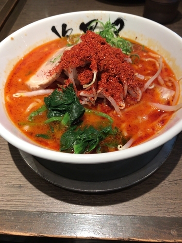 「赤豚3辛（800円）」@次男坊 BLACK REDの写真