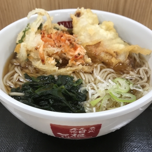 「【季節限定】桜海老のミニかき揚げ天とカサゴ天（￥480）」@名代 箱根そば 小田原店の写真